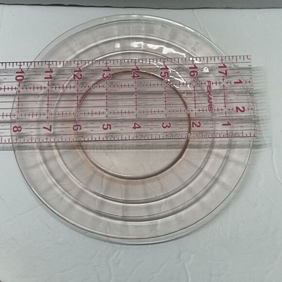 Set Of 4 Optic Pink Depression Glass 8” Plates 1930’s Anchor Hocking Vintage - Picture 5 of 5